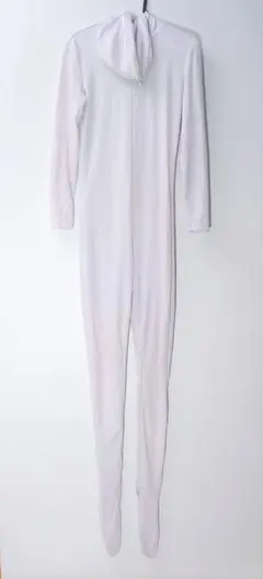 ホワイト 全身タイツ フード付き Мサイズ