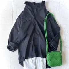 25SS 美品 スピックアンドスパン 2WAリネン コットン 長袖シャツ グレーのサムネイル