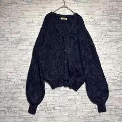 MECODUM ネイビー ボタン付きカーディガン　トップス　レディース　美品