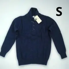 coen カラーネップ ニット セーター ネイビー S