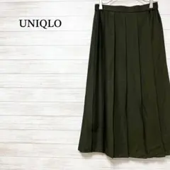 ユニクロ　ワイドプリーツスカート【M】ロング　後ろウエストゴム　大人可愛い