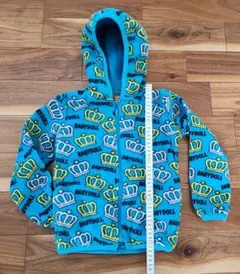 ベビードール キッズフリースジャケットブルー 前ジッパーポケット付き120サイズ