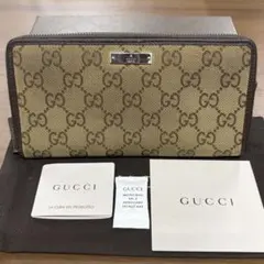 GUCCI GGキャンバス ブラウン レディース 長財布 8131 - メルカリ