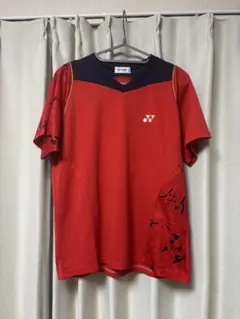 YONEX ヨネックス ゲームシャツ 人気モデル L レッド 柄 ボタン - メルカリ