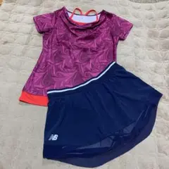 ニューバランス♡ジオメトリックデザインのトップス＆シフォンスコートセットアップ