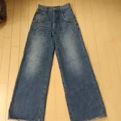 EMODAラインストーン装飾 ワイドデニムパンツのサムネイル