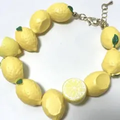 bs180/PVC樹脂◇ブレスレット　レモン形　1個