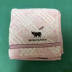 バーバリー タオルハンカチ 牛刺繍 干支 未使用品のサムネイル