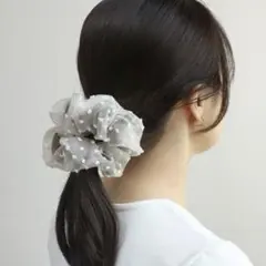 アネモネ ANEMONE ドット柄 シアー シュシュ ビックシュシュのサムネイル
