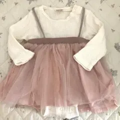 チュールスカート　ロンパース　プティマイン 女の子　80cm