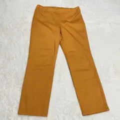 ユニクロ ストレッチパンツ オレンジ カラーパンツ テーパード M ウエストゴム