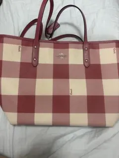 COACH ギンガムチェック トートバッグ - メルカリ