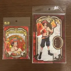 【24時間以内発送】ポートガス・D・エース アクリルスタンド 缶バッジ