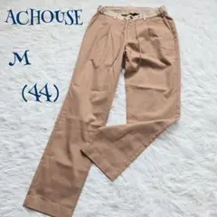 【ACHOUSE】ウエストサイドゴム キャメル スリムスラックス M 44 無地のサムネイル