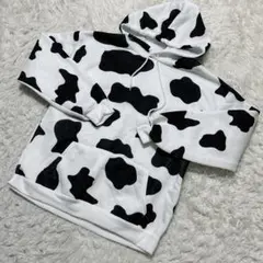 【c7010】パーカー 長袖　牛　ホワイト　ブラック