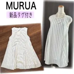 MURUA♡ストライプワンピース　ノースリーブ　シフォン