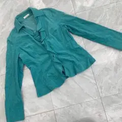 a.v.v standard フリル ジャケット コットン ブルー 長袖 M