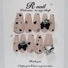 ネイルチップ　現品　量産型　フレンチガーリー　スナ系　オタク　ハート　ちゅるん