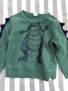 babyGap 恐竜トレーナー 3years（グリーン）袖トゲトゲデザイン
