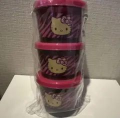 新品　日焼けキティ　ゼブラ　ピンク　保存容器　タッパー　ヒョウ柄のサムネイル