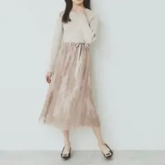 最終価格【index】チュールレーススカートドッキングワンピース