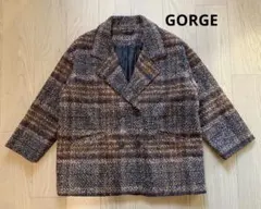 GORGE ゴージ　ジャケット　チェック　ブラウン