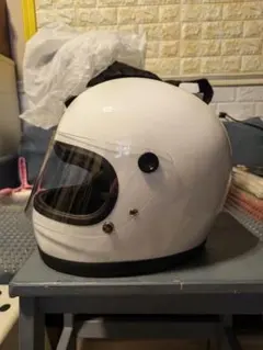 光沢ブラックレトロビンテージフルフェイスヘルメット L サイズ - メルカリ