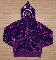 ★激レア APE パープル カモ シャークパーカー M パーカー kaws