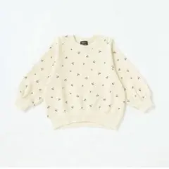 プティマイン　オーガニックコットン総柄トレーナー レモンイエロー　 120cm