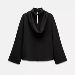 ZARA クレープチョーカーボウタイブラウス