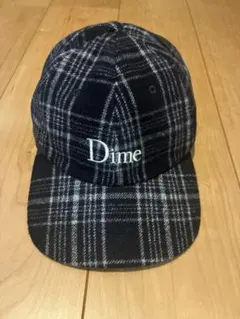 〈希少〉Dime チェック柄キャップ　ネイビー×ホワイト
