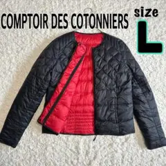 【コントワーデコトニエ】リバーシブル ダウンジャケット　黒×赤　ライトダウン　L 2025年最新】Comptoir des cotonniers レディース ダウンジャケットの