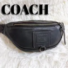 【美品】コーチ COACH ボディバッグ メンズ ブラック レザー 76188