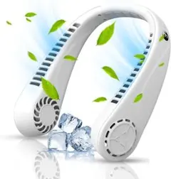 新品未使用✨ネックファン 首掛け扇風機 5段階風量調節　ネッククーラー 羽根なし