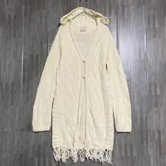 ラヴィジュール　コットンニット ロングカーディガン　【美品】　アイボリーのサムネイル