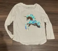 GAP ユニコーン プリント長袖 カットソー ロンT スパンコール