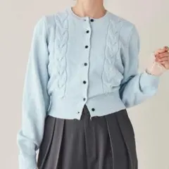 titivate ケーブルデザインニットカーディガン