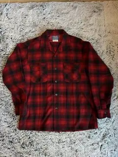 60/70s Pendleton オンブレチェックシャツ 赤