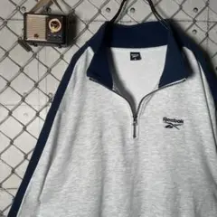 Reebok リーボック ハーフジップ スウェット ロゴ刺繍 L程