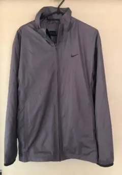 NIKE ロゴ刺繍ダブルジップ・サイドジップナイロンジャケット　グレー