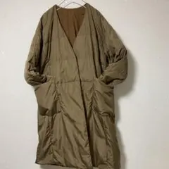 ダウン リバーシブル ロングコート