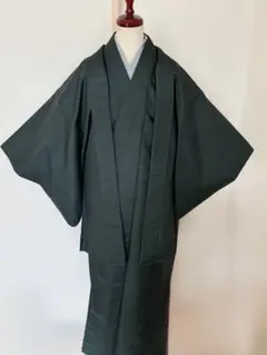 男物　単衣　紬　アンサンブルと長襦袢セット