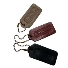 オールドコーチ　タグセット　グレー　レッド　ブラック　チャーム　レザー　バッグ