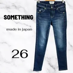 美品✨【something】ストレッチスキニーデニム　日本製　ローライズ　26のサムネイル