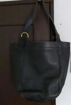 大容量 オールドコーチ USA レザー トートバッグ 黒