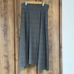 【untitled】ウール70%チェック柄 フレアスカート 秋冬