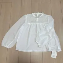 新品未使用タグ付き　MERCURYDUO／レース切替ジョーゼットブラウス