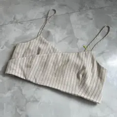 ミラオーエン ビスチェ ストライプ キャミ S オフホワイト