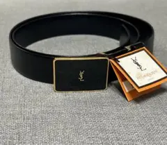 YSL サンローラン レザーベルト 黒金 94cm 調整可 メンズ 834のサムネイル