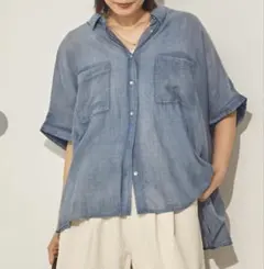 【数量限定SALE】テンセルデニムオーバーシャツ／インディゴブルー